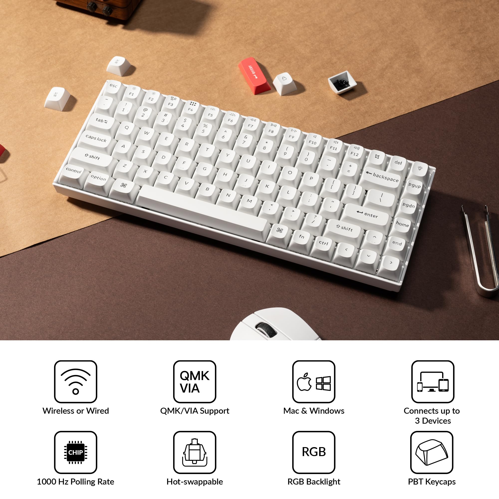 Amazon.com: Keychron K2 Pro 75% Layout Bluetooth Wireless